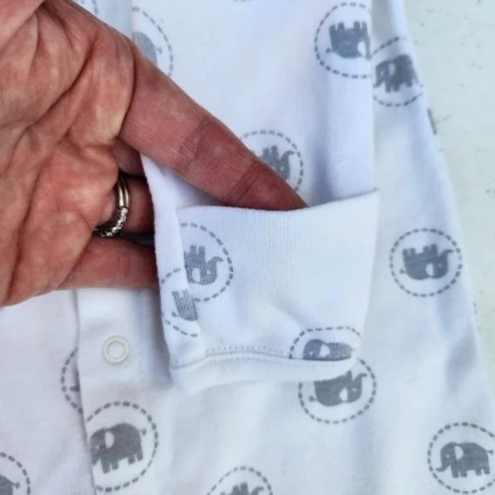Gymboree Gender Neutral Elephant Sleeper & Bib Bundle - 0-3 months